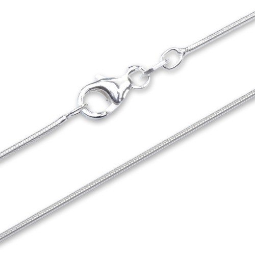 1mm thick solid sterling silver 925 stamped Italian round SNAKE chain necklace chocker bracelet anklet with lobster claw clasp jewellery jewelry - Available in lengths: inch 6