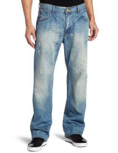 Rocawear Men’s Volley Straight Leg Jean, Light Indigo, 36