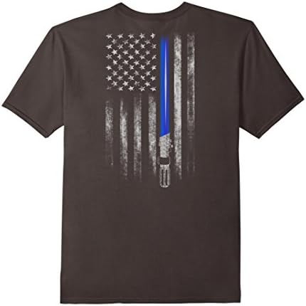 Thin Blue Line t-shirt, star wars light saber blue line - Male Large - Asphalt