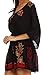 Sakkas 982 Embroidered Batik Gauzy Cotton Tunic Blouse - Black / Red - One Size