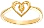 Yellow Gold Plated Sterling Silver Citrine Heart Ring, Size 7