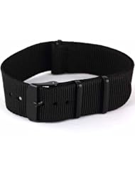 AMPM24 Black Buckle 20mm Army Militray Watch Band Starps Fits TIMEX WEEKENDER WB2032