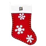 IMAGE OF Felt Christmas Stocking Red Peace Love Rainbow Peace Symbol