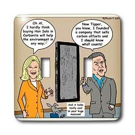 Rich Diesslins Funny General - Editorial Cartoons - Al Gore Carbon Offsets for Han Solo in Carbonite - Light Switch Covers - double toggle switch