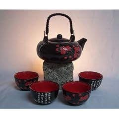 Asiatisches Teeset 111 Teeservice aus Keramik, Teekanne mit Tassen