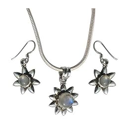 Pendant and Earrings Sterling Silver Rainbow Jewelry (gpers028)