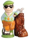 GOLFER & GOLF CLUBS Salt & Pepper Shakers New Gift