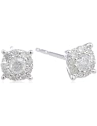 10k White Gold Diamond Stud Earrings (1/4 cttw, H-I Color, I2-I3 Clarity)