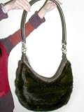 Mahogany Long Hair Mink Oversize Hobo Bag