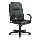 Global Arno Executive Leather High-Back Swivel/Tilt Chair, Black