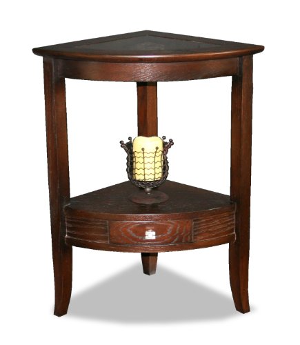 Leick Furniture Favorite Finds Corner Accent Table with Chocolate Oak finish - 10039