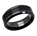 8mm Black Ceramic Carbon Fiber Wedding Ring Comfort Fit