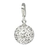 SilberDream Glitzer Charm Swarovski Kristalle Kugel wei� SHINY Anh�nger 925 Silber f�r Bettelarmb�nder Kette Ohrring GSC205von "SilberDream..."