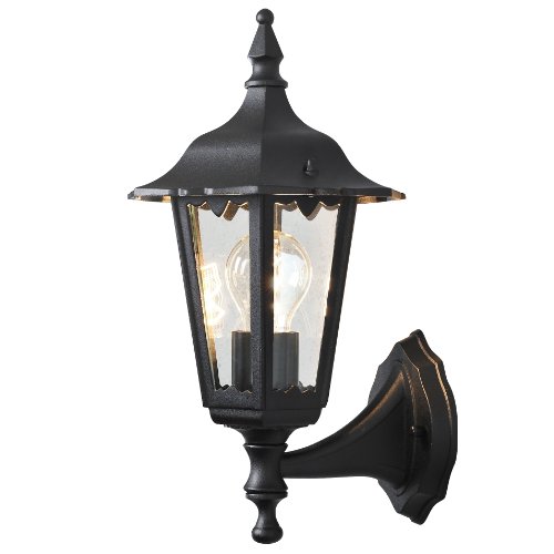 Konstsmide Firenze 7232-750 Wandleuchte (B: 19cm T: 22cm H: 36cm, 1x60W, IP43) matt-schwarz