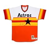 Houston Astros Nolan Ryan Autographed Home/Rainbow-Orange Jersey (UDA)