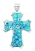 Light Blue Matte Finish Millefiori Cross