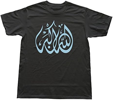 PTHZ Men's Allahu Akbar God Great Cotton T Shirt Tee Black XXL