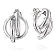 Sterling Silver Triple Tube Button Earrings