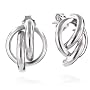 Sterling Silver Triple Tube Button Earrings