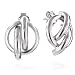 Sterling Silver Triple Tube Button Earrings