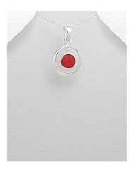 Sponge Coral Pendant Necklace In 92.5 Sterling Silver
