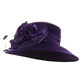 Down Brim Rose Wool Felt Hat-Purple by E4hats