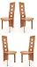 Kitchen & Housewares : Elegant Set of 4 Dining Cherry Brown Leather Match Chairs