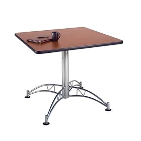 OFM LT36SQ-MAHOGANY 36 Inch Square Multi-Purpose Table - Chrome X Base-Mahogany by OFM