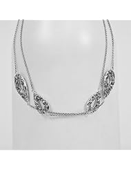 Lori Bonn® Sterling Silver "Wanderlust" Peek-A-Boo Pear Station Pendant Necklace