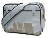 Cevan Metro Cityscape Diaper Bag Sky Blue Pearl Patent Finish