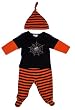 Newborn Baby 3pc Halloween Spider Footed Pants Set with Hat