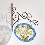 Outdoor Living : Glass Floral Design Welcome Sign