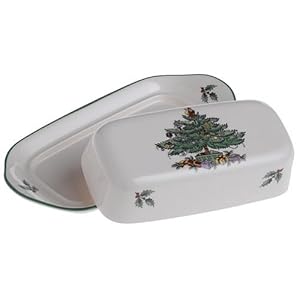 Spode Christmas Tree Butter Dish and Cover