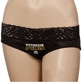 NCAA Pittsburgh Steelers Womens BII Lace Trim Panties - Black (Small)