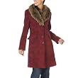 - Red Tapestry Btn Coat w/Fx Fur Cllr - M