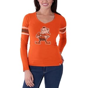 NFL Cleveland Browns Women's '47 Brand Homerun Long Sleeve Tee, Orbit Orange, Large
