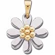 Two Tone Sunflower Gold Pendant