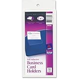 Avery Self-Adhesive Top-Load Business Card Holders, 3.5 x 2 Inches, Clear, 10 per Pack (73720)