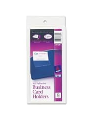 Avery Self-Adhesive Top-Load Business Card Holders, 3.5 x 2 Inches, Clear, 10 per Pack (73720)