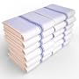 Kitchen Towels , White with Blue Stripe, Highly Absorbent, Low Lint, 100% Cotton Dish Towels, High Quality Professional Grade 24 oz. Tea Towels, 26 x 15, Herringbone Weave Design. One Dozen Towels from Keeble Outlets, Guaranteed Satisfaction.