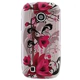Hard Snap on Plastic With RED FLOWERS ON WHITE Design Sleeve Faceplate Cove ....