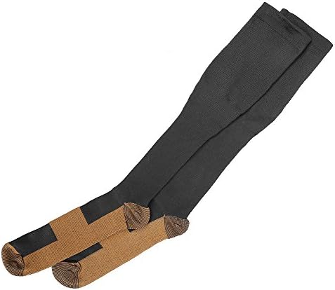 Wellington Orthopedic Men's Copper Infused 15-20 mmHg Compression Socks, Black, Medium, 3.25 Ounce