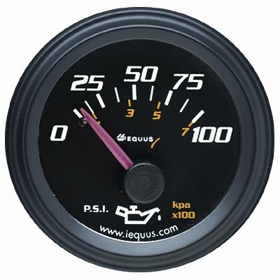 Equus 6234 Oil Pressure Gauge - Black