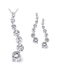 Bling Jewelry Sterling Silver CZ Circlet Pendant and Earrings Set