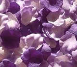 300 Silk Rose Petals Wedding Favors-Multi Colors - Purple, Lavender & White/Lavender
