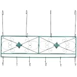 Old Dutch International 36 Inch x 10 Inch Verdigris Flat Pot Rack with 6 Hooks, RM