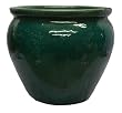 Ceramic planter / fishbowl - hand glazed, jade green, 14"D