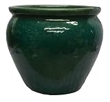 Ceramic planter / fishbowl - hand glazed, jade green, 14D
