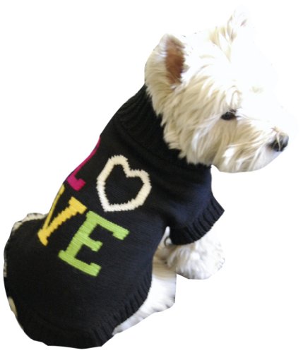 Dogs Kingdom DKLOVPULS50 Rollkragenpullover mit Motiv LOVE, Gr&ouml;&szlig;e 50 cm R&uuml;ckenl&auml;nge, schwa Preisvergleich