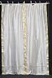 Tie Top Cream Silk Sari fabric Drapes, Panels, Curtains